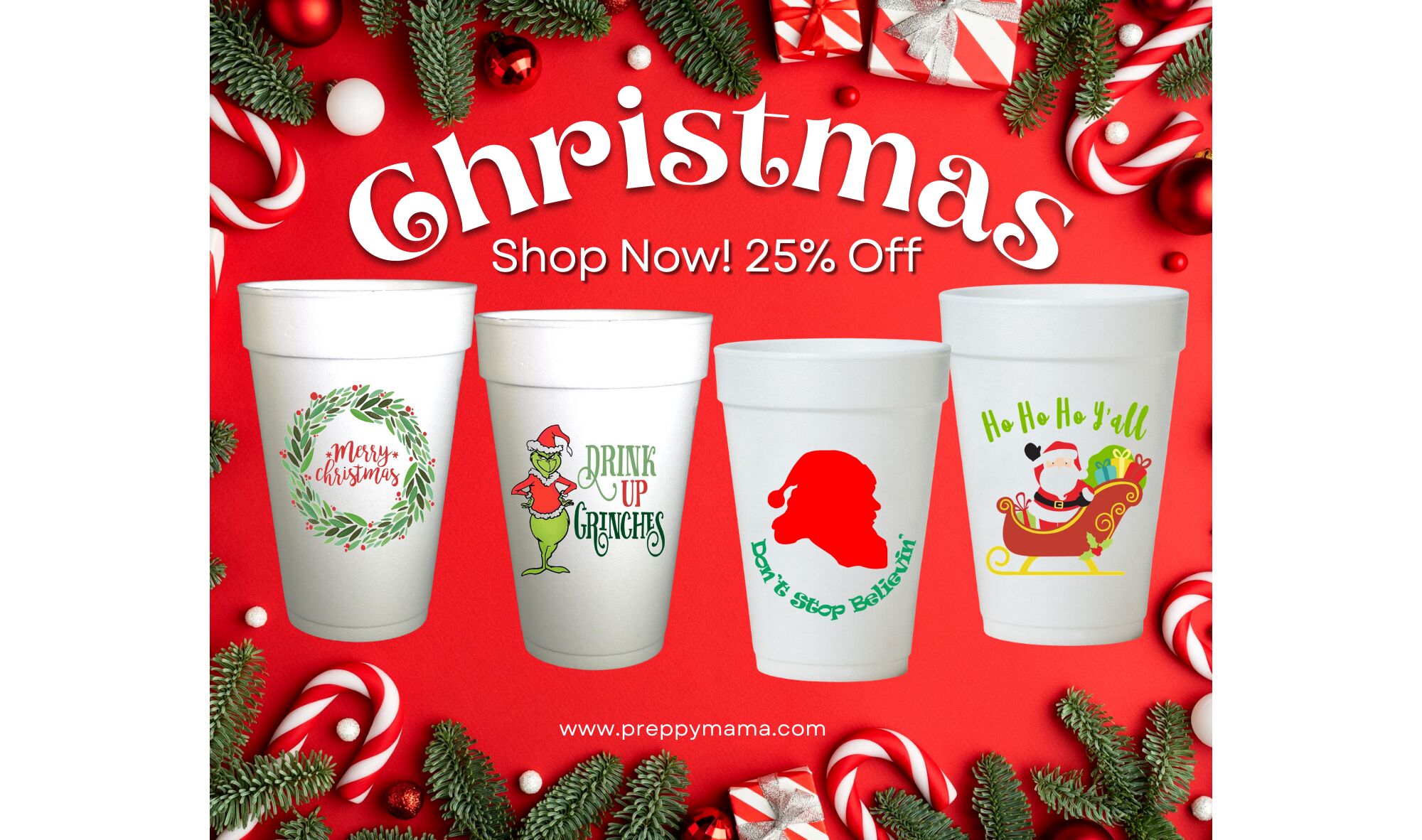 Christmas Styrofoam Cups
