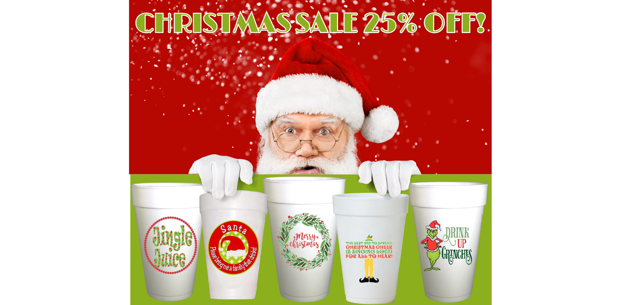 Christmas Styrofoam Cups